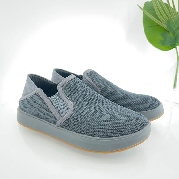 OluKai Women Ki'ihele Loafer Size 8 Gray Mesh SlipOn Flat Shoe Convertible Slide - Picture 2 of 14